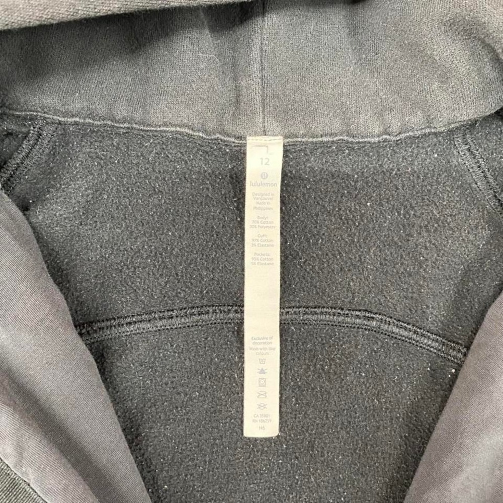 Lululemon Black‎ Scuba Full Zip Hoodie Y2K Women's Size 12 - Picture 2 of 7